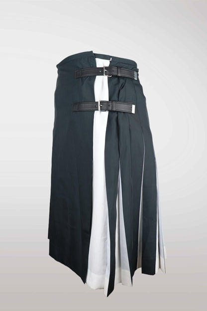 Jean Paul Gaultier Grey Pleated Midi Skirt