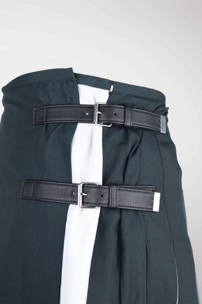 Jean Paul Gaultier Grey Pleated Midi Skirt