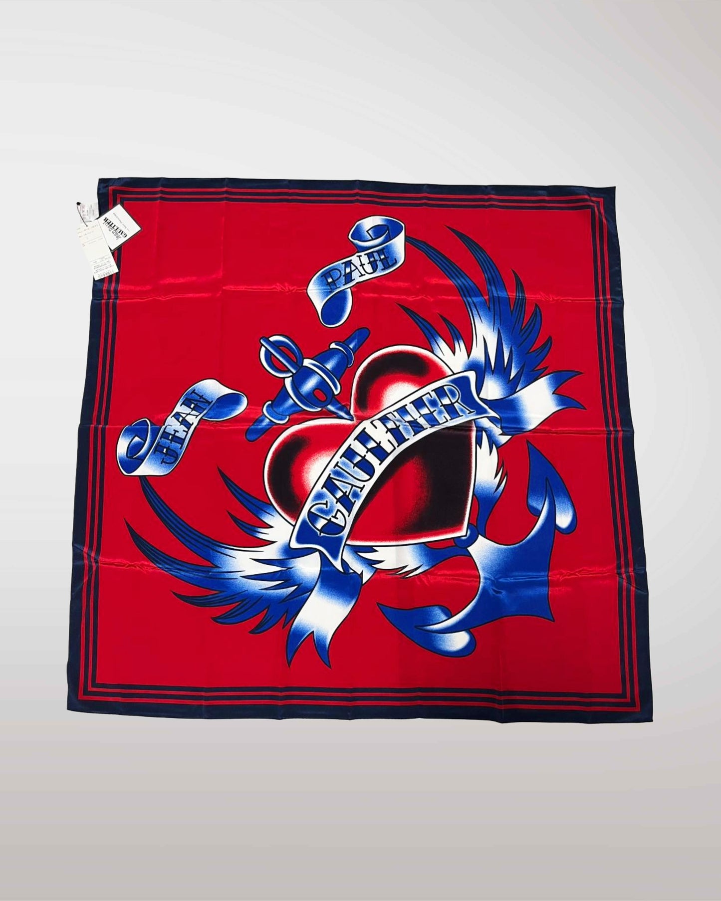 Jean-Paul Gaultier 2015 Heart & Anchor Tattoo Scarf
