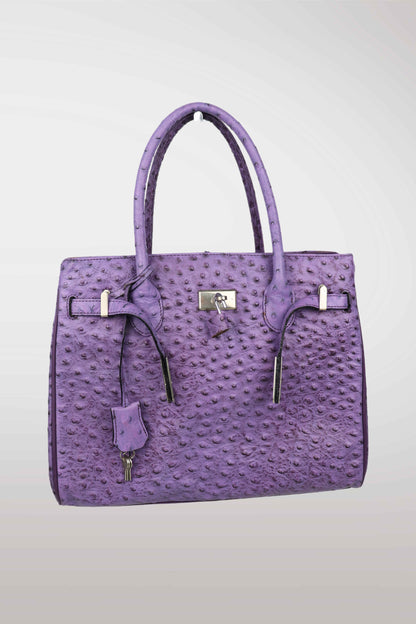 Cowhide Purple 'Firkin' Bag