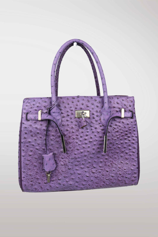 Cowhide Purple 'Firkin' Bag