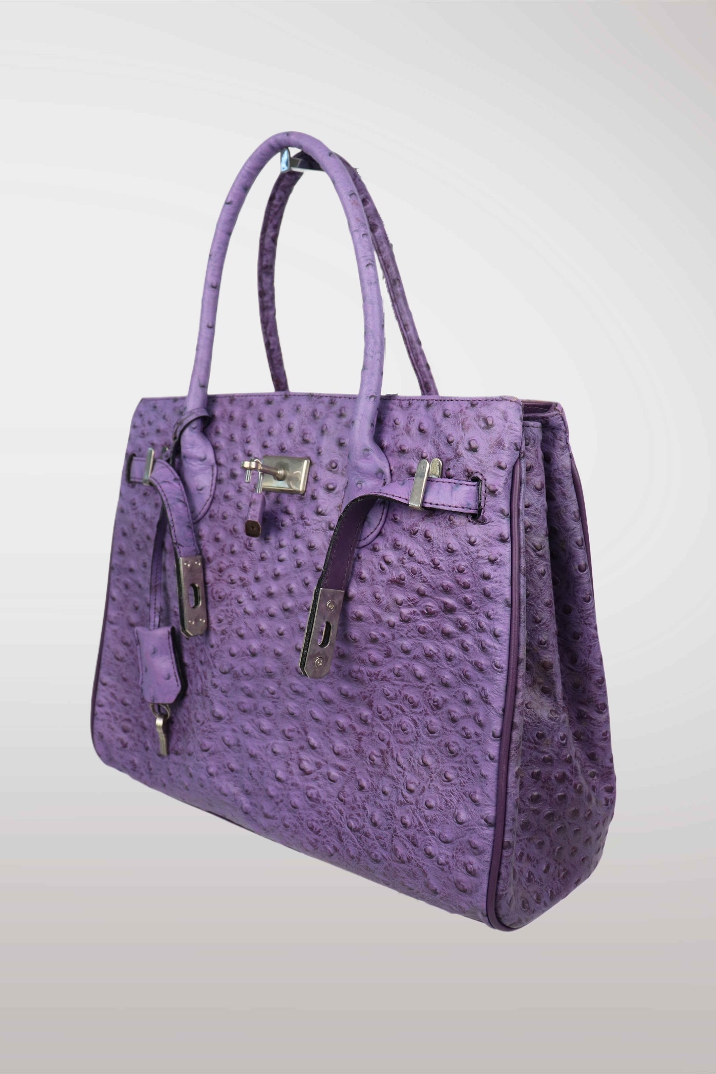 Cowhide Purple 'Firkin' Bag