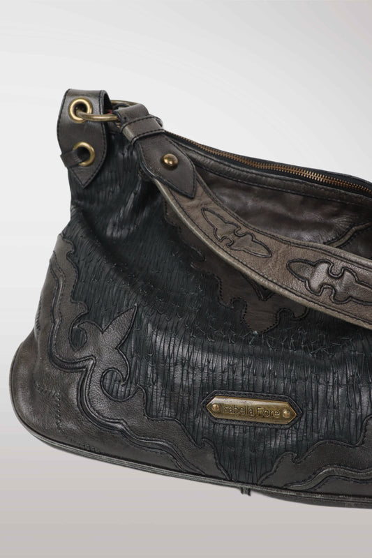 Isabella Fiore Leather Boho Apliqué Shoulder Bag
