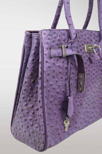 Cowhide Purple 'Firkin' Bag