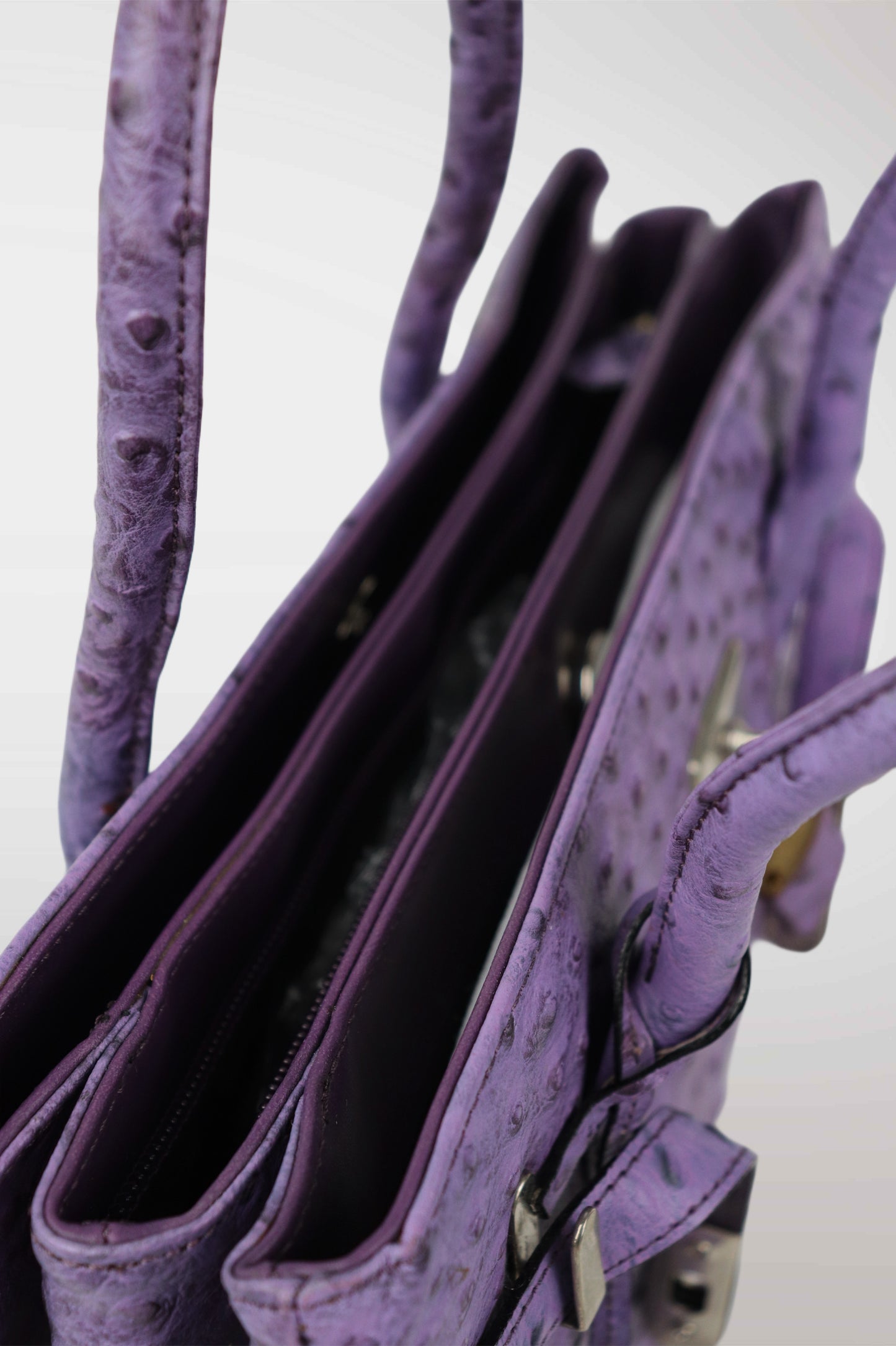 Cowhide Purple 'Firkin' Bag