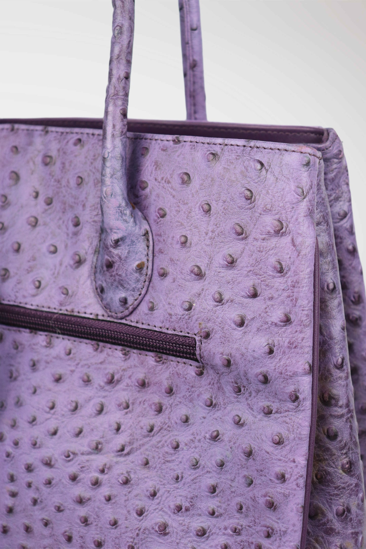 Cowhide Purple 'Firkin' Bag