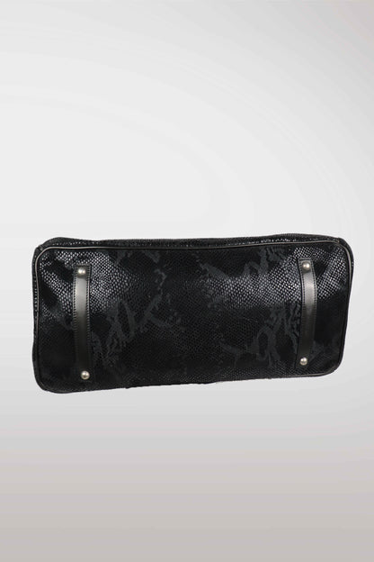 Black Python Detail 'Firkin' Bag