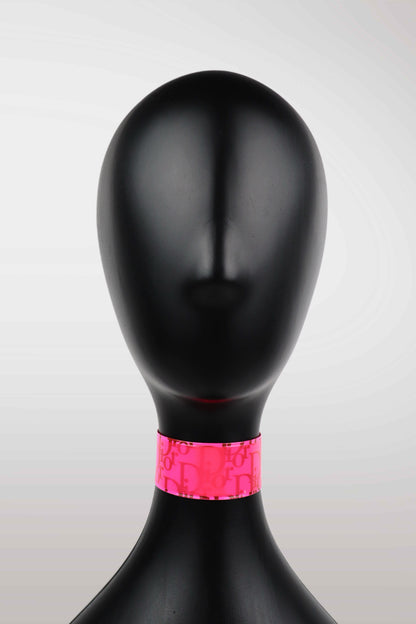 Christian Dior Monogram Slap Bracelet/Cuff PINK