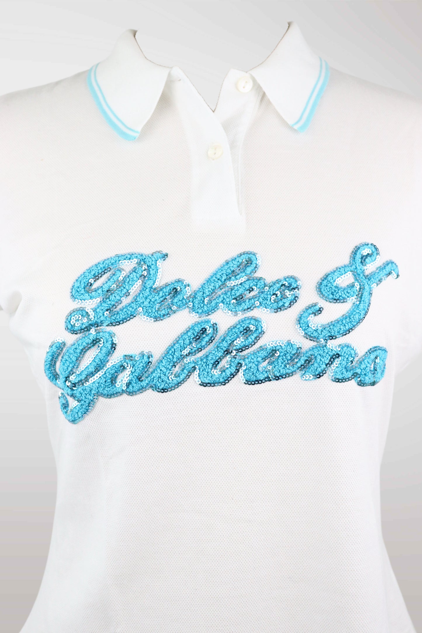 Dolce & Gabbana Turquoise Embellished Polo