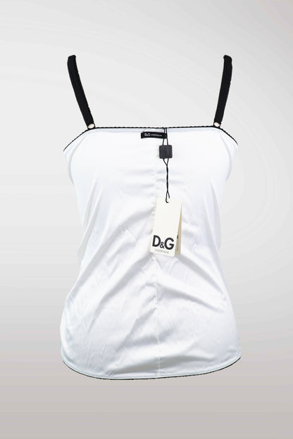 D&G White Satin Cami Top