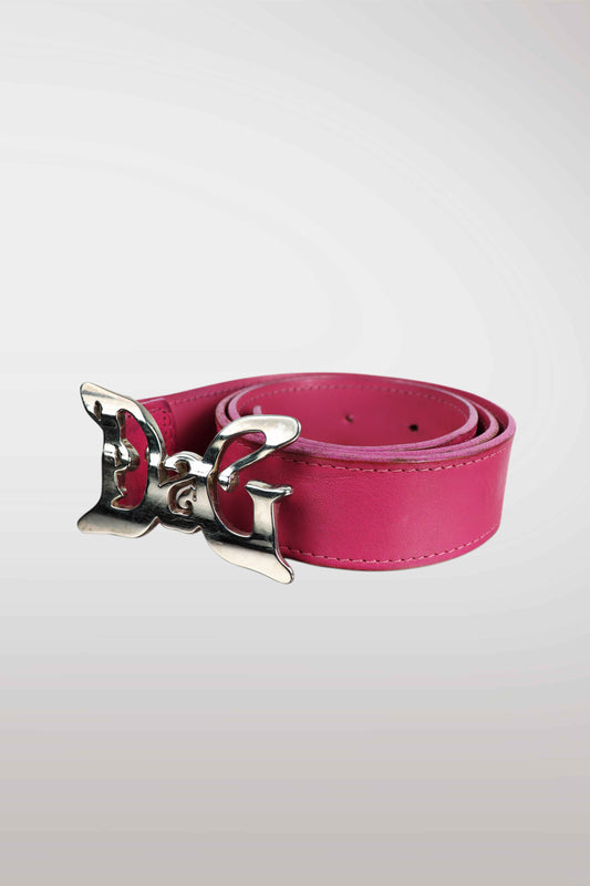 D&G Buckle Fuchsia Leather Belt
