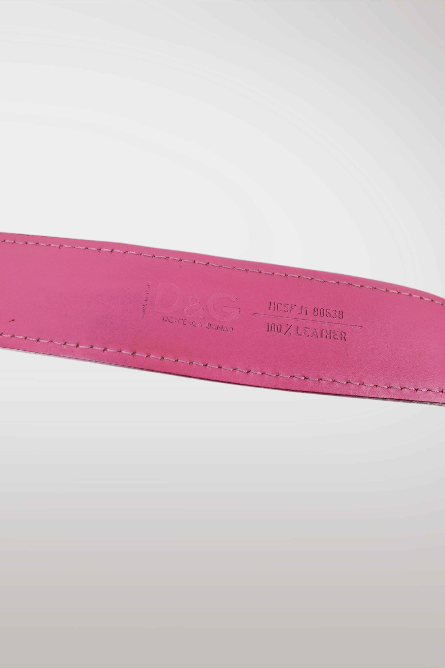 D&G Buckle Fuchsia Leather Belt