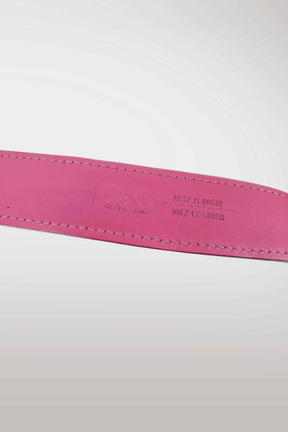 D&G Buckle Fuchsia Leather Belt