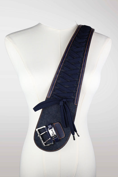 Christian Dior Denim & Leather Corset Belt