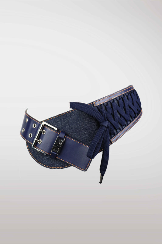 Christian Dior Denim & Leather Corset Belt