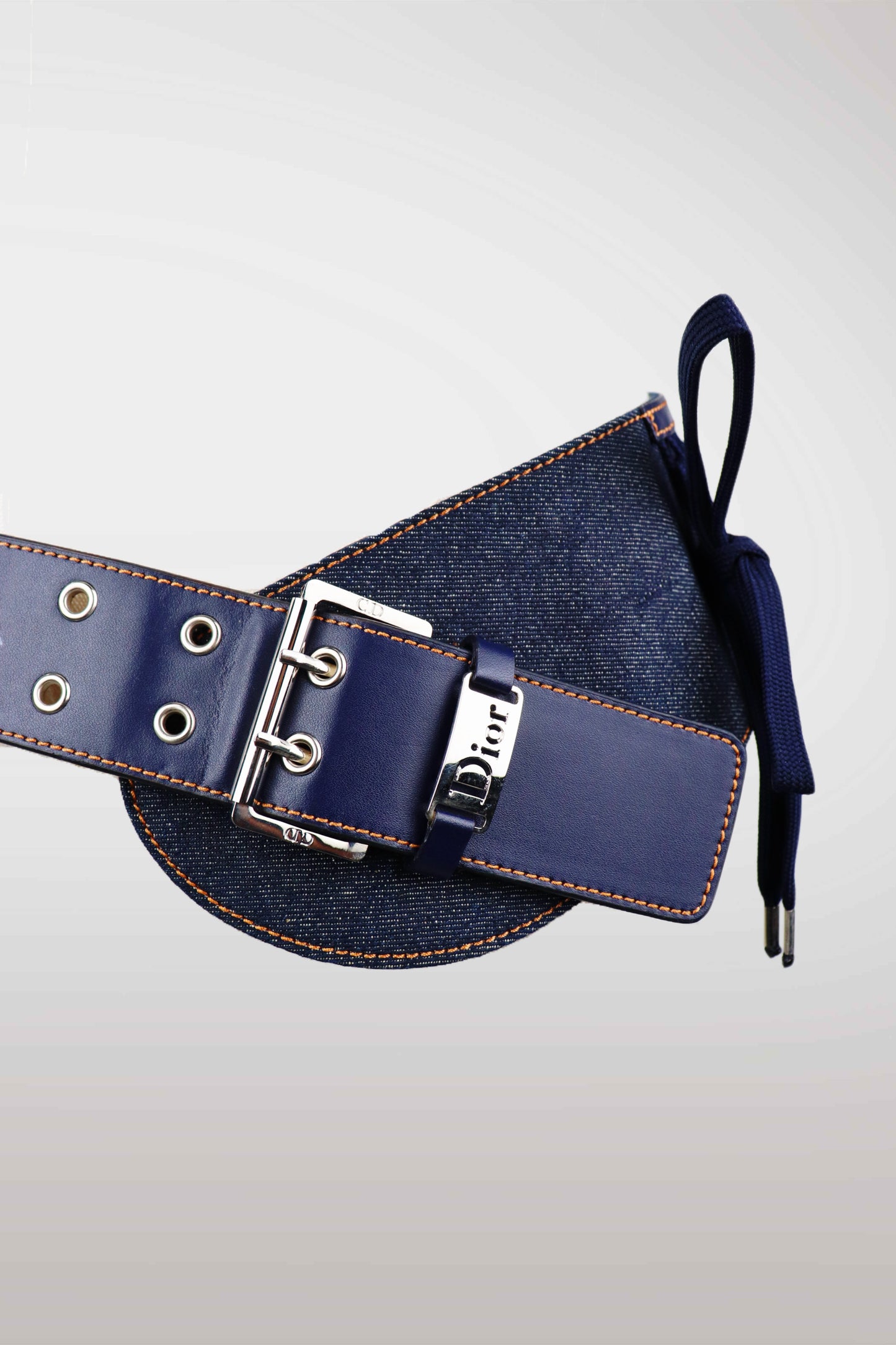 Christian Dior Denim & Leather Corset Belt