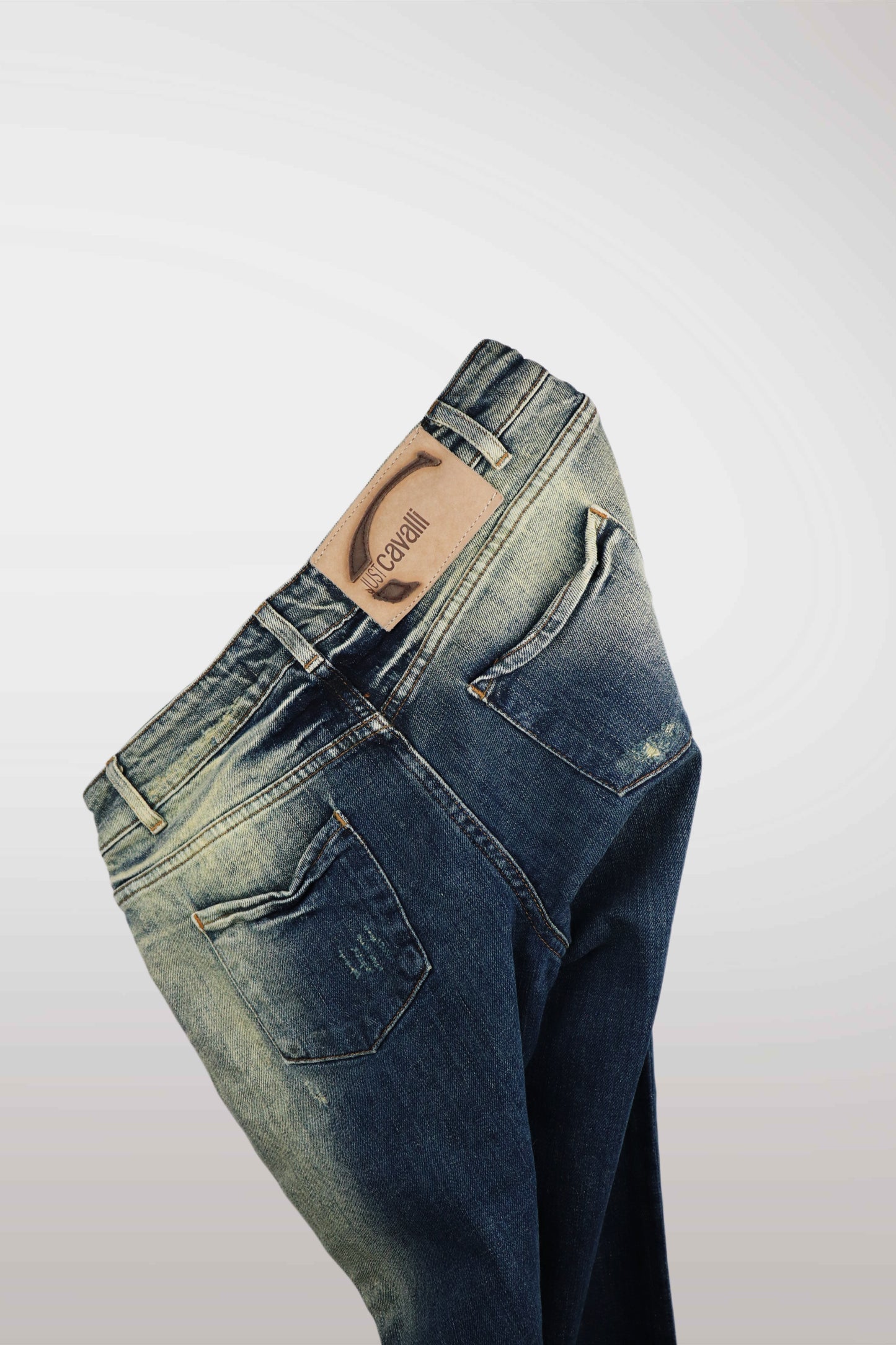 Just Cavalli Embellished Acid Washed Jeans