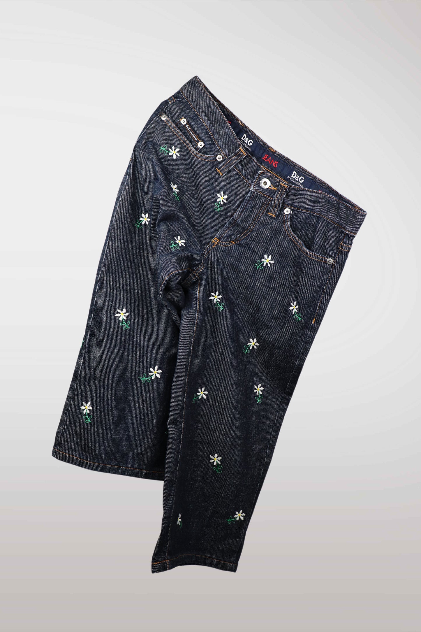 Early 2000s D&G Daisy Embroidered Denim Set (description)