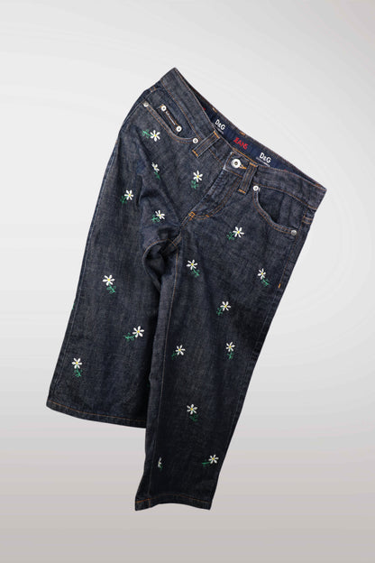 Early 2000s D&G Daisy Embroidered Denim Set (description)
