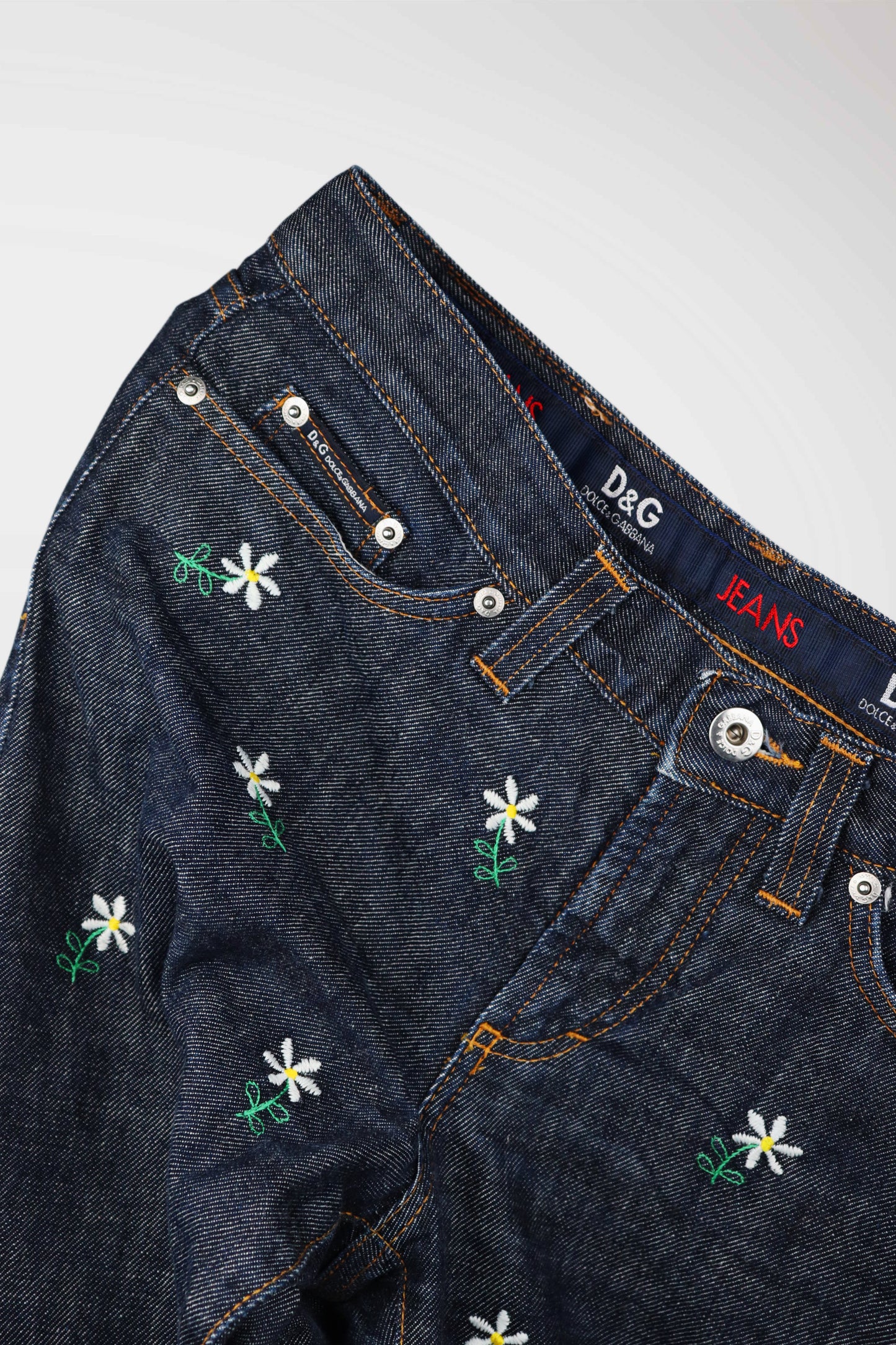 Early 2000s D&G Daisy Embroidered Denim Set (description)