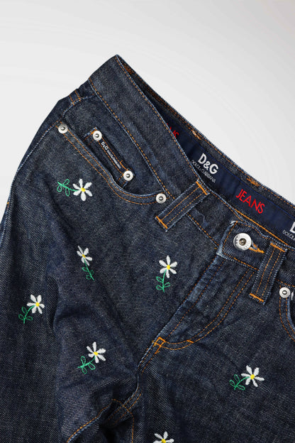Early 2000s D&G Daisy Embroidered Denim Set (description)