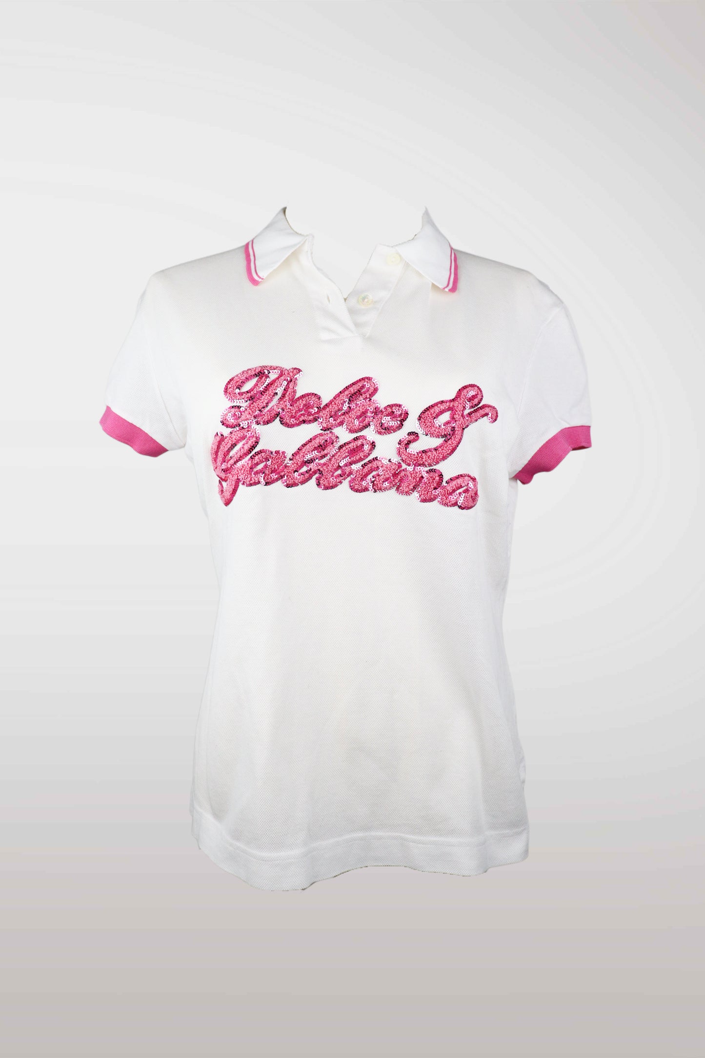 Dolce & Gabbana Pink Embellished Polo