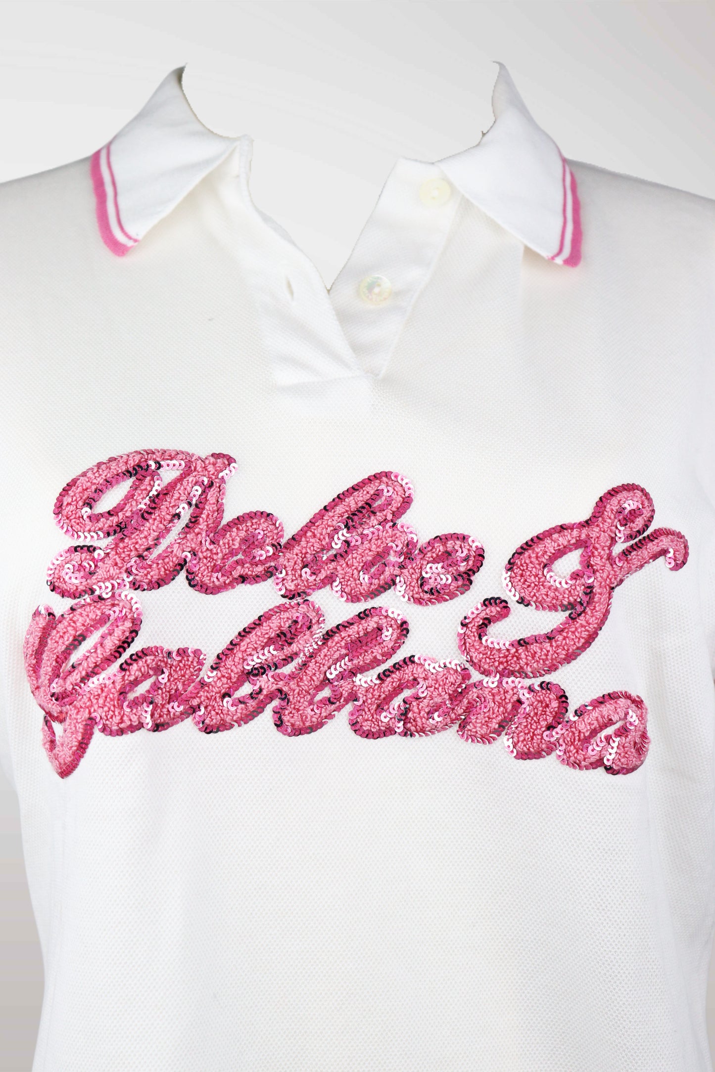 Dolce & Gabbana Pink Embellished Polo