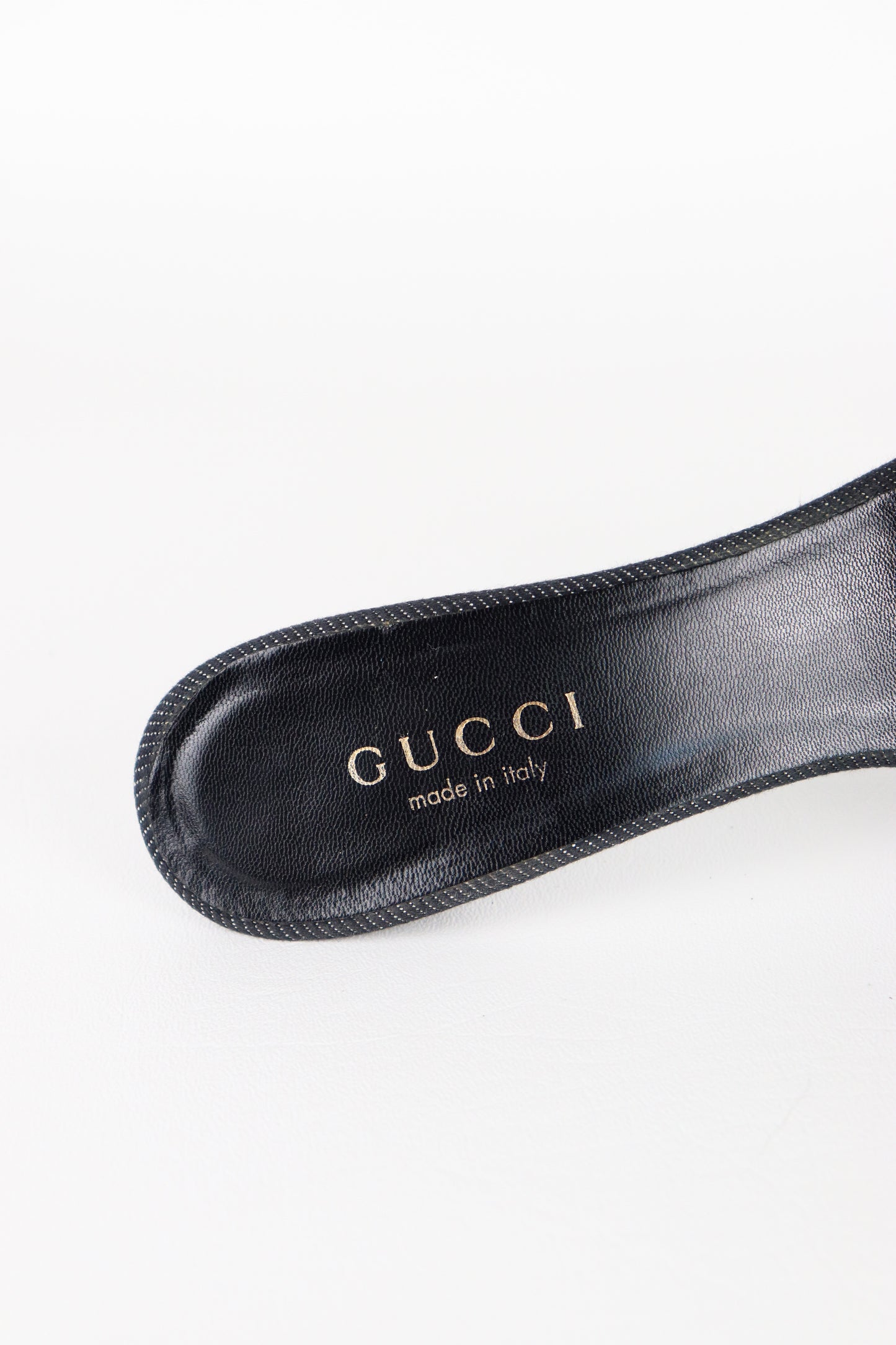 Vintage Gucci Black Denim Kitten Heels