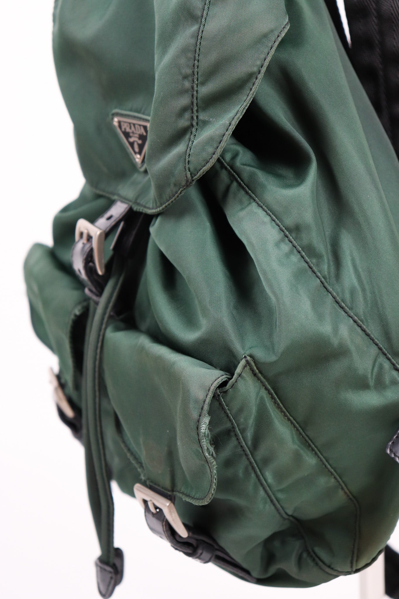 army green mini backpack 90s PRADA Nylon Mini Backpack